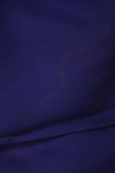 Theory Womens Silk Cowl Neck Sleeveless Ruched Playara Poignant Dress Purple Siz