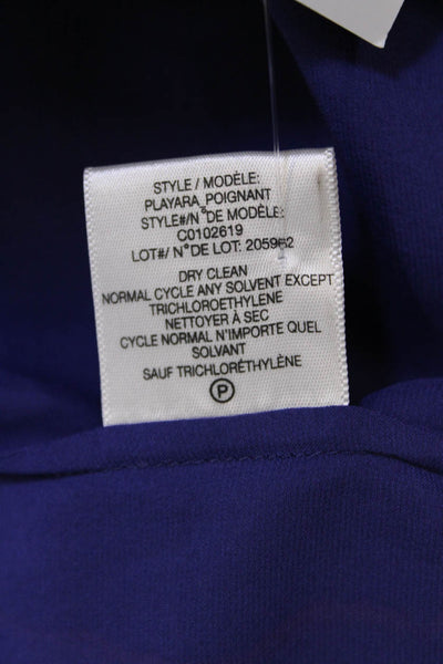 Theory Womens Silk Cowl Neck Sleeveless Ruched Playara Poignant Dress Purple Siz