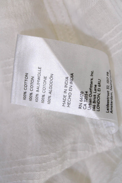 Pilcro and the Letterpress Anthropologie Womens Cotton Button Blouse White Size