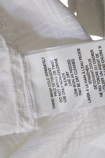 Pilcro and the Letterpress Anthropologie Womens Cotton Button Blouse White Size