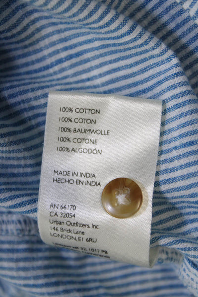 Pilcro and the Letterpress Anthropologie Womens Cotton Stripe Top Blue Size M