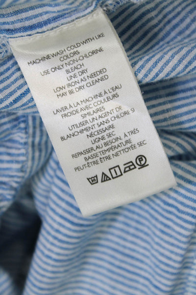 Pilcro and the Letterpress Anthropologie Womens Cotton Stripe Top Blue Size M
