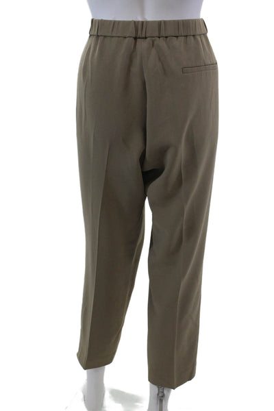 Theory Womens Textured Elastic Waistband Lined Straight Pants Nude Size 16