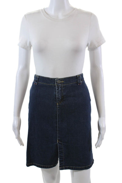 Lacoste Womens Cotton Zip Button Lined Mini Denim Skirt Blue Size EUR 46