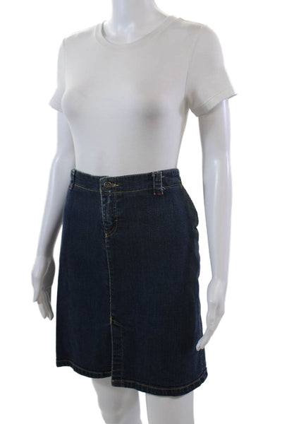 Lacoste Womens Cotton Zip Button Lined Mini Denim Skirt Blue Size EUR 46