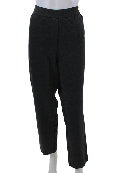 J. Jill Womens Elatic Waist Four Pocket High-Rise Tapered Pants Gray Size L