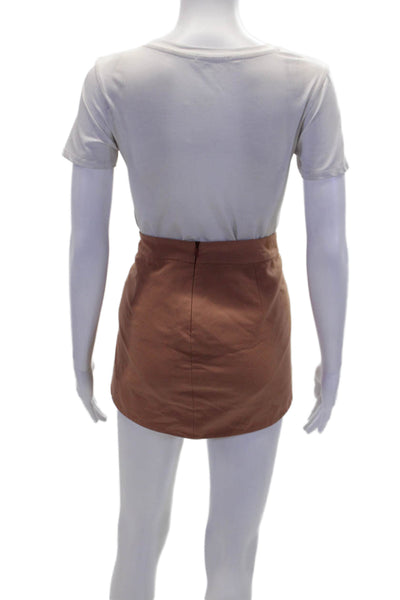 Michelle Mason Womens Cut Out Asymmetrical Mini Skirt Bare Pink Size 4