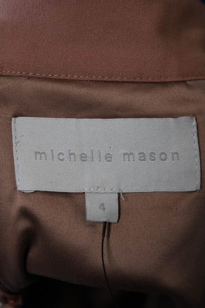 Michelle Mason Womens Cut Out Asymmetrical Mini Skirt Bare Pink Size 4
