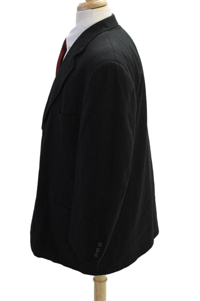 Givenchy Mens Pinstriped Three Button Blazer Jacket Gray Wool Size 48