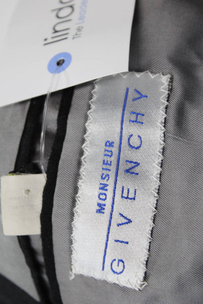 Givenchy Mens Pinstriped Three Button Blazer Jacket Gray Wool Size 48