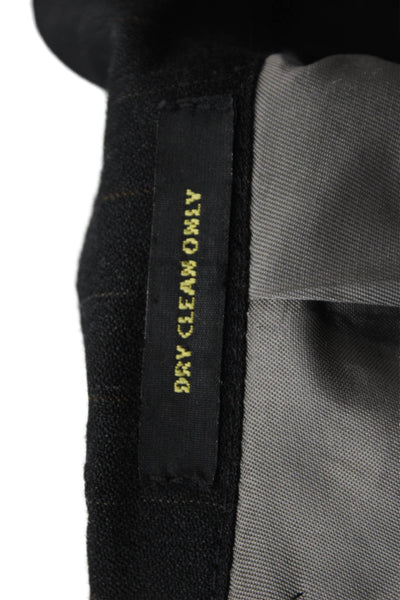 Givenchy Mens Pinstriped Three Button Blazer Jacket Gray Wool Size 48
