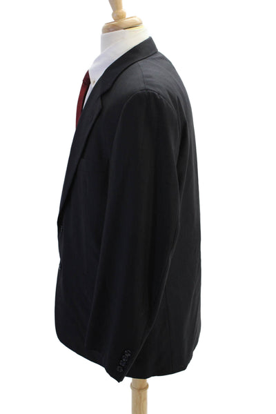 Hickey Freeman for Nordstrom Mens Pinstriped Blazer Jacket Black Size 44 Regular