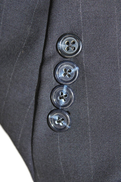 Hickey Freeman for Nordstrom Mens Pinstriped Blazer Jacket Black Size 44 Regular
