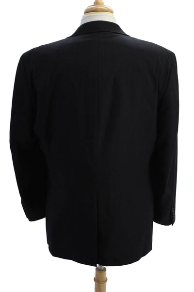 Hickey Freeman for Nordstrom Mens Pinstriped Blazer Jacket Black Size 44 Regular
