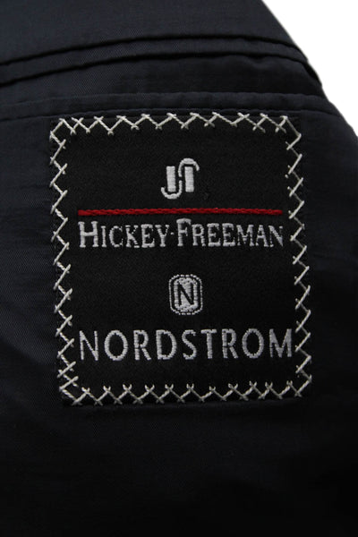 Hickey Freeman for Nordstrom Mens Pinstriped Blazer Jacket Black Size 44 Regular