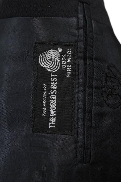 Hickey Freeman for Nordstrom Mens Pinstriped Blazer Jacket Black Size 44 Regular