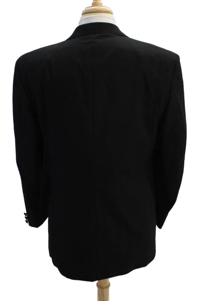 Chaps Ralph Lauren Mens Tuxedo Lapel Blazer Jacket Black Wool Size 42 Regular