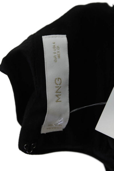 MNG Women's Square Neck Puff Sleeves Empire Waist Midi Dress Black Size 4
