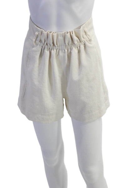 Wilfred Women's Paperbag Waist Pockets Pull-On Dress Shorts Beige Size 2
