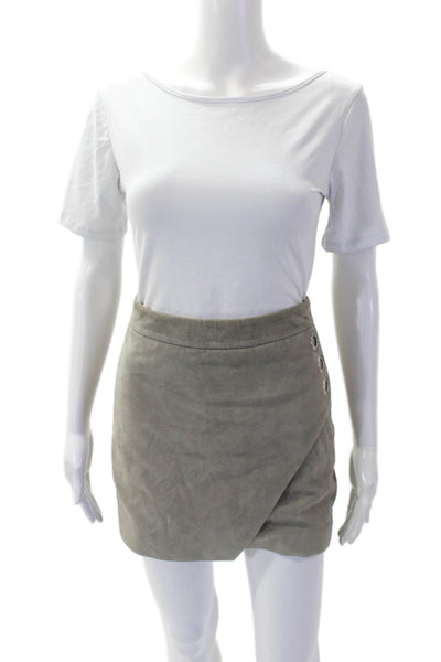 Michelle Mason Womens Suede Textured Lined Zip Mini Dress Skirt Taupe Size 0