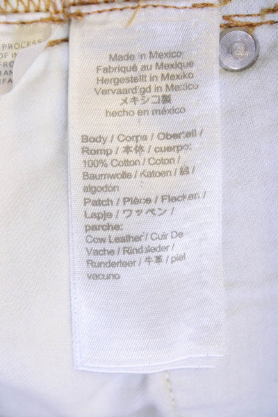 J Crew Womens Cotton Zip Button Distressed Light Wash Denim Shorts Blue Size EUR