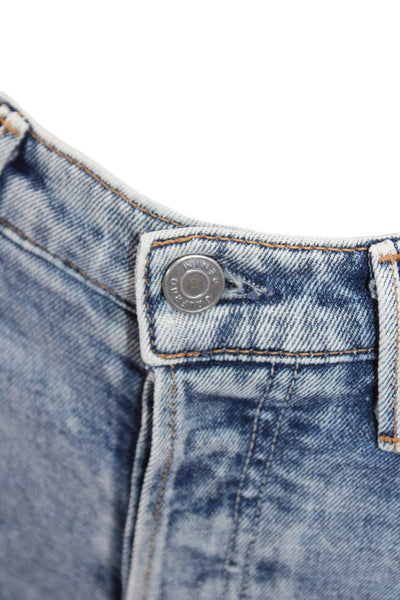 Grlfrnd Womens Cotton Button Lined Straight Leg Denim Jeans Blue Size EUR 25