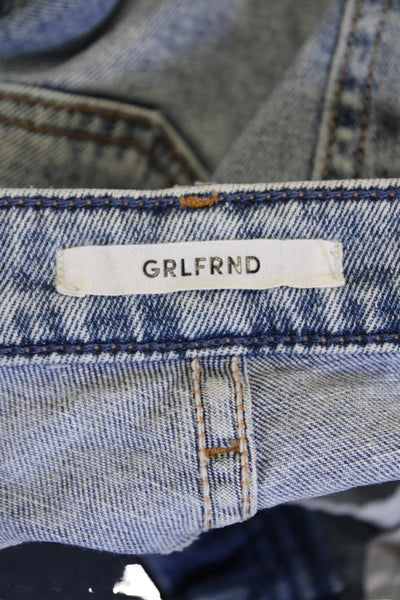 Grlfrnd Womens Cotton Button Lined Straight Leg Denim Jeans Blue Size EUR 25