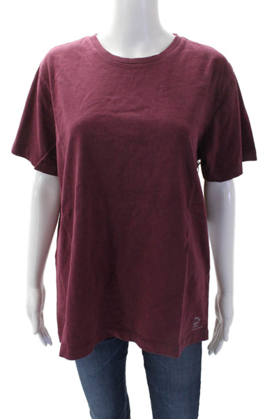 Onia Womens Cotton Short Sleeve Round Neck Casual T-shirt Red Size M
