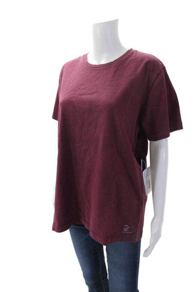 Onia Womens Cotton Short Sleeve Round Neck Casual T-shirt Red Size M