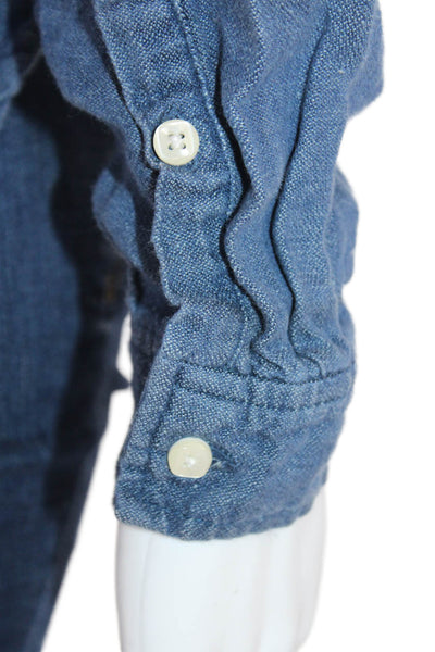 BB Dakota Womens Cotton Long Sleeve Button Up Denim Top Blue Size XXS