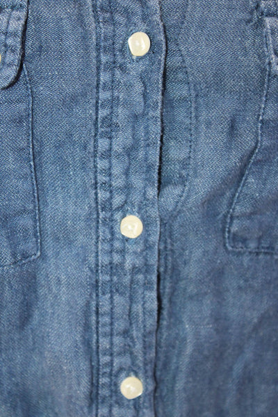 BB Dakota Womens Cotton Long Sleeve Button Up Denim Top Blue Size XXS