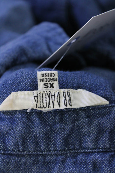 BB Dakota Womens Cotton Long Sleeve Button Up Denim Top Blue Size XXS