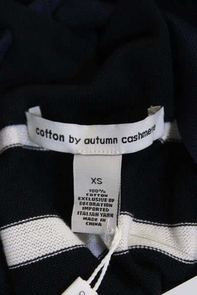 Cotton By Autumn Cashmere Womens Cotton Striped Bow Tank Top Blue Size XS