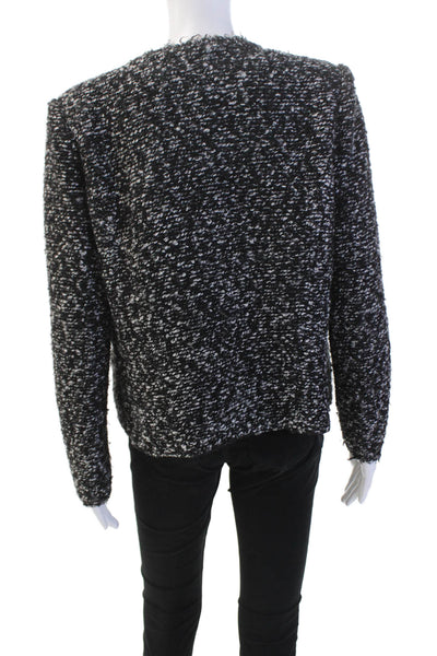 IRO Womens Woven Long Sleeve Pocketed Open Front Evening Jacket Black Size 40