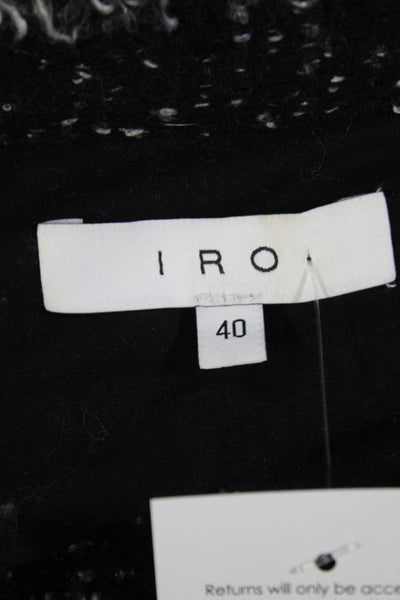IRO Womens Woven Long Sleeve Pocketed Open Front Evening Jacket Black Size 40