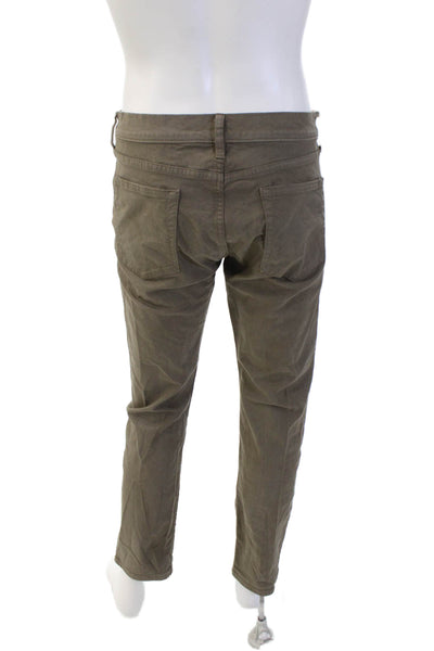 J Crew Mens Cotton Five Pocket Straight Legged Jeans Solid Beige Size 33