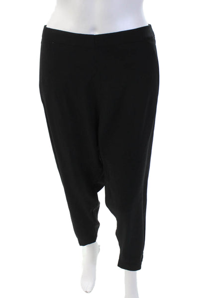 Babaton Womens Pocketed Elastic Waist Tapered Leg Pants Solid Black Size L