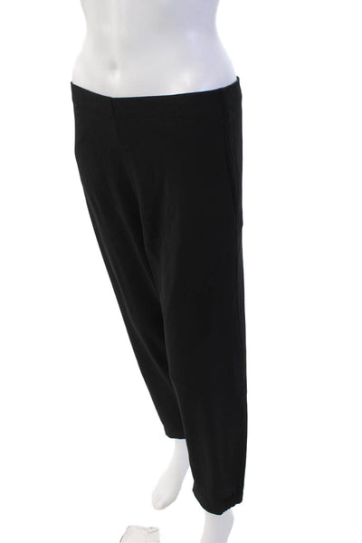 Babaton Womens Pocketed Elastic Waist Tapered Leg Pants Solid Black Size L