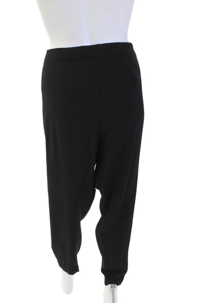 Babaton Womens Pocketed Elastic Waist Tapered Leg Pants Solid Black Size L