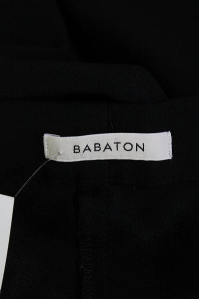 Babaton Womens Pocketed Elastic Waist Tapered Leg Pants Solid Black Size L