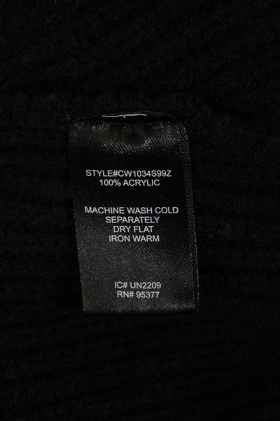 Sanctuary Womens Crew Neck Knit Faux Layered Shirt Sweater Black Size 1X