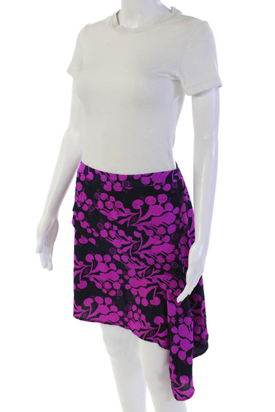 Tanya Taylor Womens Textured Zip Floral Printed Tiered Lined Short Skirt Pink Si