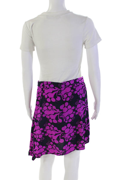 Tanya Taylor Womens Textured Zip Floral Printed Tiered Lined Short Skirt Pink Si