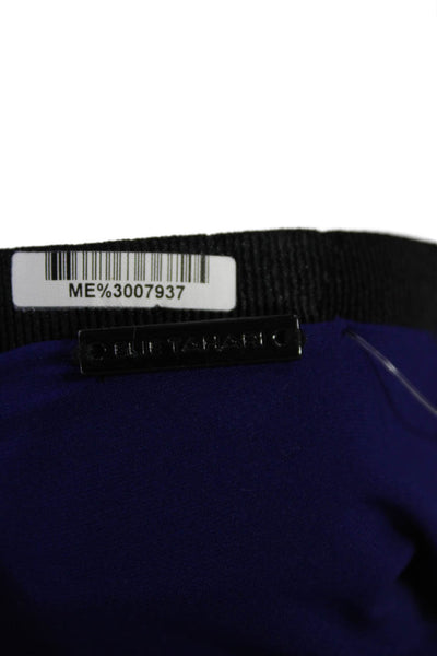 Elie Tahari Women's Zip Closure Lined Slit Hem A-Line Mini Skirt Blue Size 4