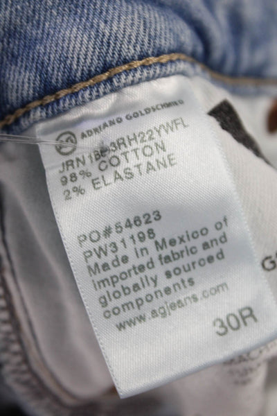 AG Women's Midrise Five Pocket Button Light Wash Bootcut Denim Pants Size 30