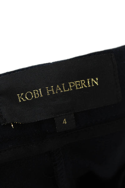 Kobi Halperin Women's Hook Closure Straight Leg Dress Pants Black Size 4