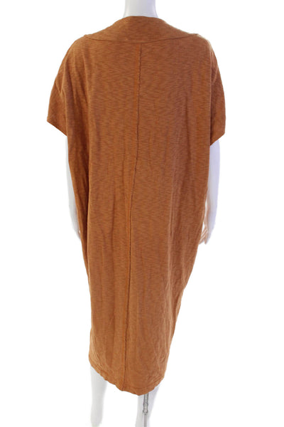 FP Beach Womens Cotton Two Pocket V-Neck Short Sleeve Dress Orange Size XS