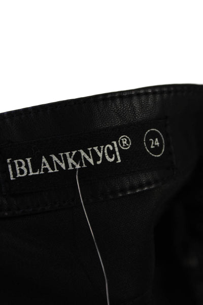 BLANKNYC Womens Zipper Fly Lace Up Faux Leather Mini Skirt Black Size 24