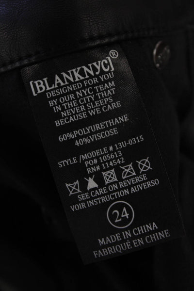 BLANKNYC Womens Zipper Fly Lace Up Faux Leather Mini Skirt Black Size 24