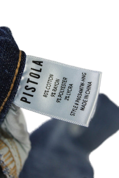 Pistola Womens Zipper Fly Mid Rise Distressed Skinny Jeans Blue Denim Size 24